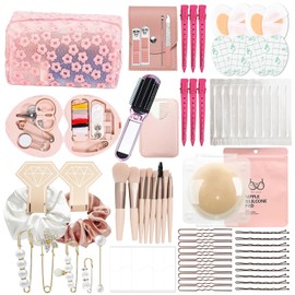 Juego de 60 piezas de emergencia de boda con bolsa de maquillaje para mujeres, juego de supervivencia esencial para el día de la boda, kit todo en uno para el cuidado personal de las mujeres