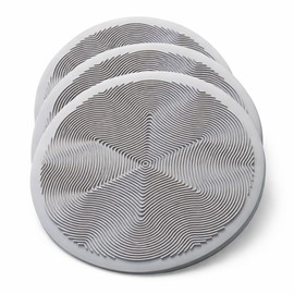 Silicone Hot Pot Holder Mats 10in (3-PCS) - Heat Resistant Countertop Protector with Non-Slip Geometric Pattern, Easy Clean Kitchen Trivet for Dining Table, Stove Top, Counter Safe Medium Grey