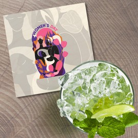 Unbranded Womans Day 4'' X 4'' Square Wooden Coaster