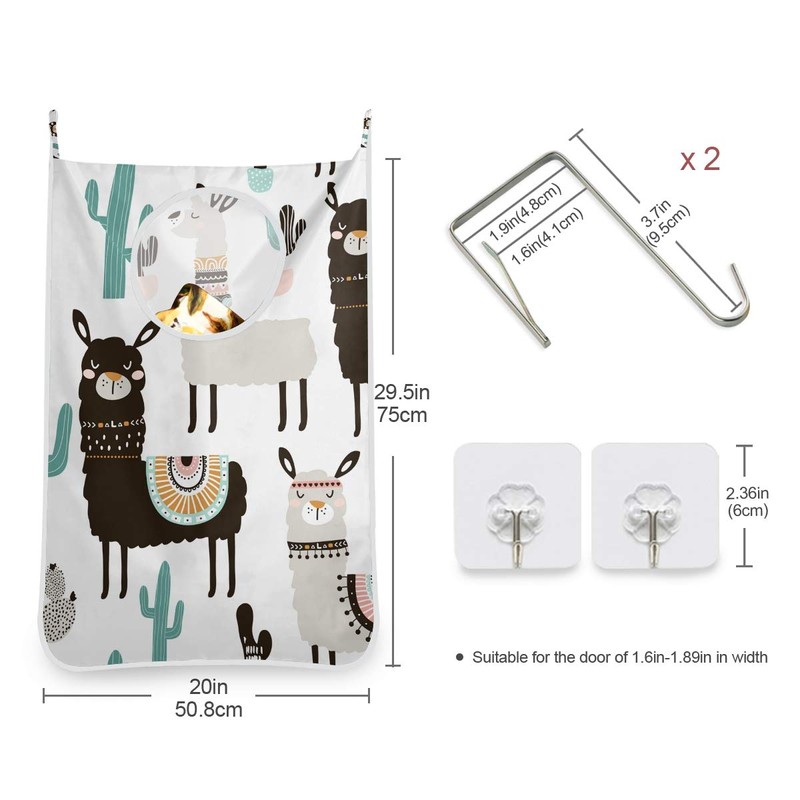 ISAOA Large Hanging Laundry Hamper for Bedroom Nursery Dorm Door