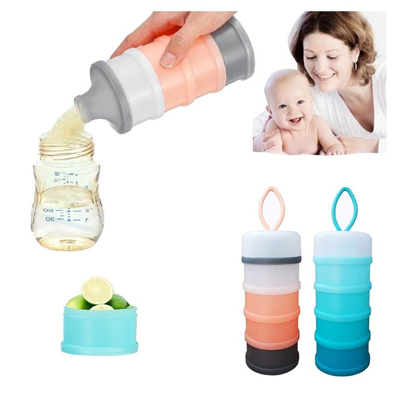 BJLIIO 4-Piece Twist Lock Snack Storage Container, Non-Spil Portable and