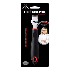 CatCora Citrus Zester Stripper, Professional Japanese Stainless Steel Blade For Zesting, Citrus Peel Twists, and Chocolate Curl Garnishes, Ergonomic Soft-Grip Handle