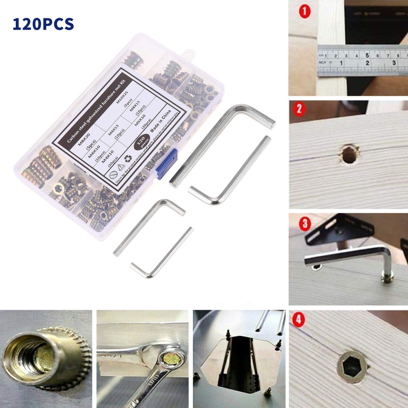 Mtsooning 120PCS M4 M5 M6 M6 M8 M10 Threaded Insert