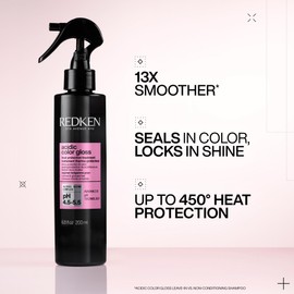 Redken Acidic Color Gloss Heat Protection Leave-In Treatment Spray For Color-Treated Hair | With Heat Protection for Styling and Blow Drying | Conditions and Adds Shine