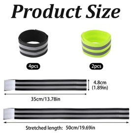 Bicycle Trouser Clips, Pack of 6 Bicycle Reflectors, Reflectors for Clothing, Elastic Trouser Protection, Bicycle with Closure, Reflective Band for Jogging, Cycling, Hiking, Outdoor, Night Warning