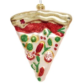 Pizza Ornament - Blown Glass Pizza Ornament Christmas Tree Food Decoration