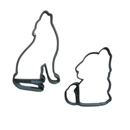 YNGLLC HOWLING WOLVES ADULT AND BABY WOLF COOKIE CUTTER SET OF 2 MADE IN USA