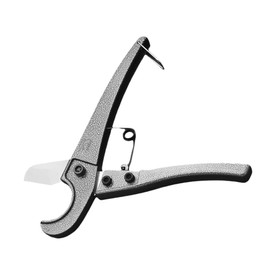 TEHAUX Ratcheting Tube Cutter One Hand Fast Cutting Tool for PVC Plastic Pipes Spring Loaded Design Comfortable Grip Burr Less Cuts for Easy Use