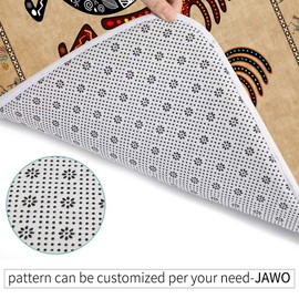 JAWO Southwestern Tribal Kokopelli Bathroom Rug - Geometric Retro Abstract Art, Memory Foam (16X24inches), Brown