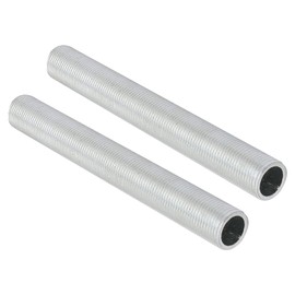 QUARKZMAN Lamp Pipe Nipple M12 Thread x 2 Hardware All Thread Hollow Centre for Hanging Ceiling Fans Silver Tone Zinc Alloy
