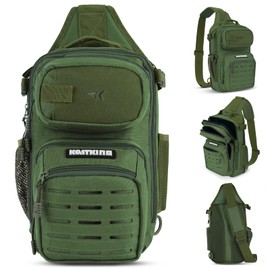 KastKing - Mochila táctica ligera de pesca, almacenamiento de herramientas para pesca, senderismo, caza, camping, verde, estándar