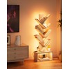 Evermagin 6 Tier Tree Bookshelf with Lights, LED Book Tree