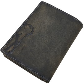 myledershop Buffalo Full Leather Wallet (Model 1 / Portrait Format/Vintage Grey)