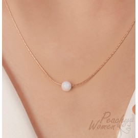 Opal Necklace For Woman – 5mm Fire White Opal Pendant - 14K Rose Gold 16 Inch Chain + 2 inch Extender – Jewelry Gift For Birthday Mother's day Anniversary