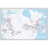 North America Ski Resorts Map 24x36 Poster (White & Light