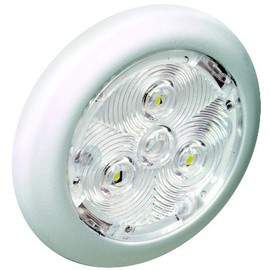 Attwood LED Round Interior and Exterior Light White Plastic Bezel, 2.75-Inch, White