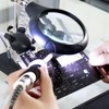 Desktop Magnifier Glass Soldering Station LED Light Magnifying Glass Stand