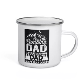 Lynz Printables Cool Dad Camping Enamel Mug ideal Christmas present, gift