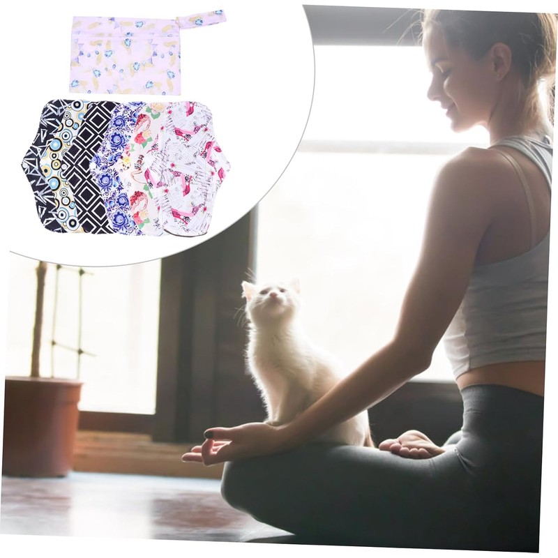 7 piezas Almohadillas Menstruales Reutilizables de Fibra de Bambú con