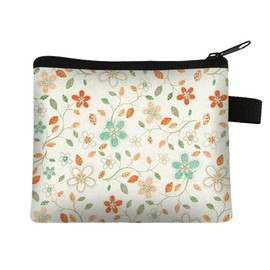 FAVORTALK Small Coin Purse Floral Coin Pouch Portable Change Pouch for Women Girls Ladies Mini Change Holder for Coins ID Card Credit Card Keys Lipstick, 13906