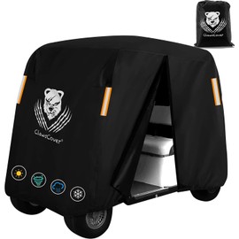 Golf Cart Cover 6 Passenger,Waterproof Outdoor 4+2 Golf Cart Covers Extended Roof,Universal Fits for Club Car Precedent EZGO Evolution Yamaha Kandi Onward Denago, UV-Resistant All Weather Protection