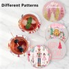 6Pcs Pink Christmas Coasters with Holder, Gingerbread Nutcracker Coaster