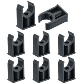 sourcing map 8Pcs PVC Water Pipe Clamps Clips, U-Shaped Tubing Hose Buckles, Irrigation Tube Holder for 20mm OD for TV Trays Tubing Hose Hanger Support Tubing, Black