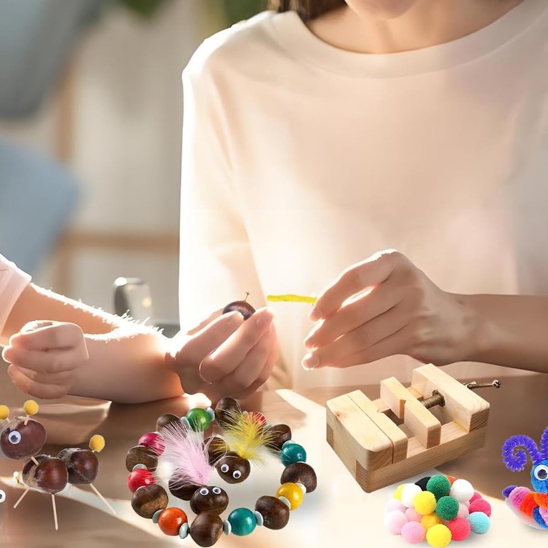 Gorise Chestnut Craft Drilling Set with Rust-Proof Metal Tools Fall