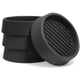 HARSKIYER 4 Pack 2 x 2 Inch Round Rubber Caster Cups, Non Slip Furniture Pads Furniture Coasters, Non Skid Furniture Feet Anti Slide Floor Protector for Bed Couch Chair Table Stoppers (Black)