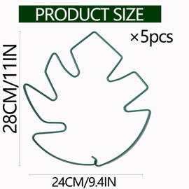 Yohsnor Green Monstera Plant Stem Support - 11x9.4 Adjustable Fishbone Cactus Stake Holder, Durable, Sturdy Design, Easy Installation, Gentle Grip for Indoor Plants