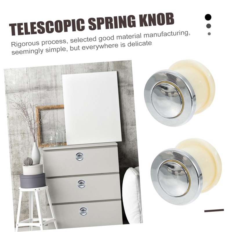 Operitacx Pack of 2 Spring Handle Cupboard Knobs Door Handle