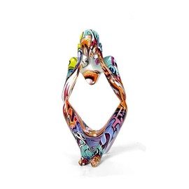 Modern Thinker Sculpture Decoration, Colourful Big Thinking Figure Ornaments, Creative Colourful Graffiti, Abstract Resin Statue, Minimalist Art, for Living Room, Bedroom, Office, Desktop Decoration