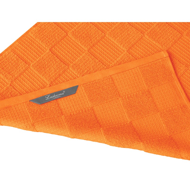 Lashuma Lisbon Kitchen Towels, Orange, Set of 3, 50 x