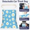 DELORIGIN Car Garbage Bag with Daisy Floral Print, Hanging Bin