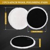 3 PCS 6 Inch Wool Polishing Pad Hook and Loop