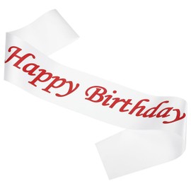 PATIKIL Birthday Girls Sash, Birthday Sash for Women Satin Queen Princess Sash Party Decorations for Party Gifts Favors, White