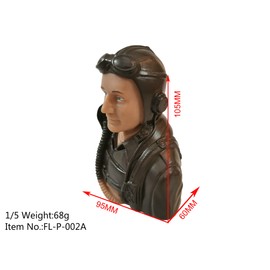 1/5 Pilot Figures WWII Hand Painted for RC Airplanes Model Plane Aircraft Warbird Sport Jet Car Boat Drone Toy Driver (FL-P-0222B)