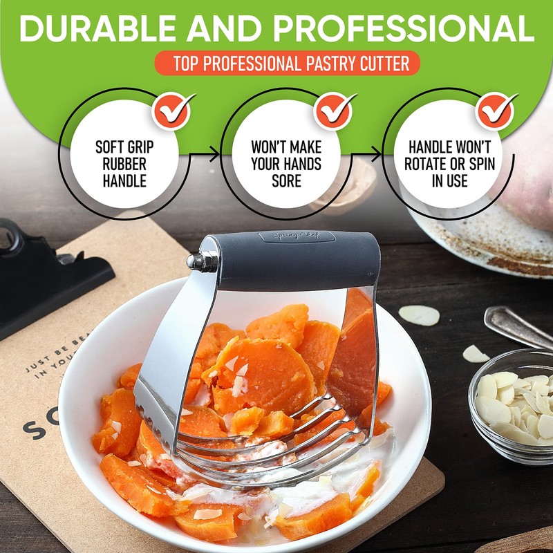 Spring Chef Dough Blender, Top Professional Pastry Cutter with Heavy