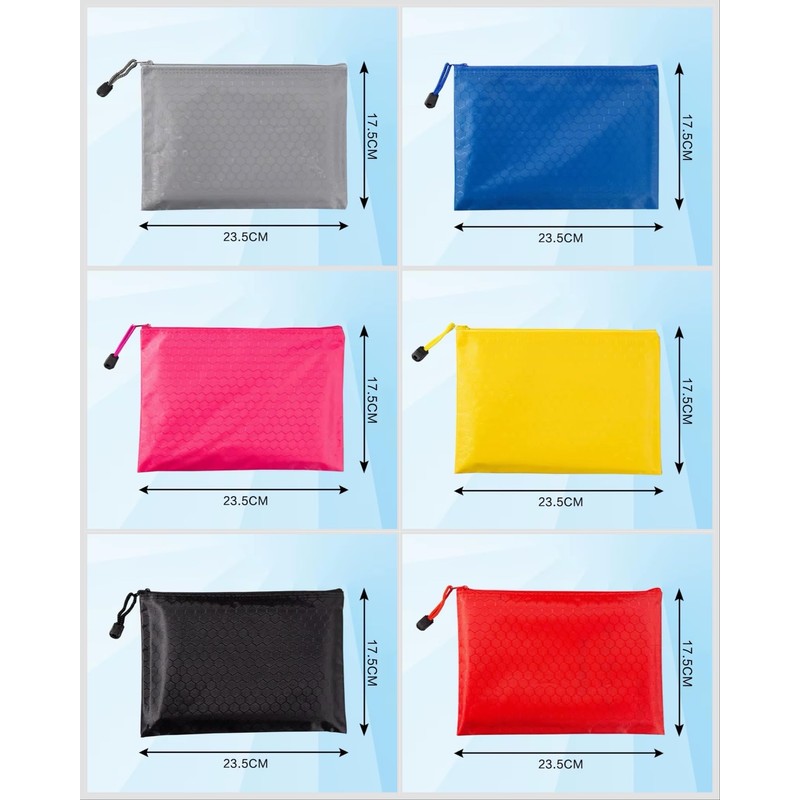 A5 PVC Canvas Storage Zipper File Bag Handbag Zip Wallet