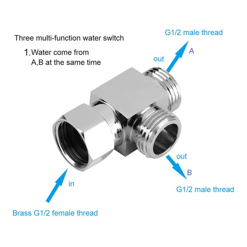 ANKROYU 3 Way Shower Diverter, Hose Diverter Fitting, T Shape