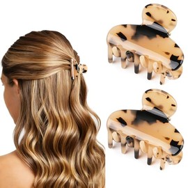 MAORULU Paquete de 2 mini pinzas de acetato para el pelo: pinzas pequeñas y duraderas de 4 cm para mujeres y niñas, de sujeción fuerte, para flequillo