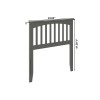 AFI Mission Twin Wood Headboard with USB Charging Station in