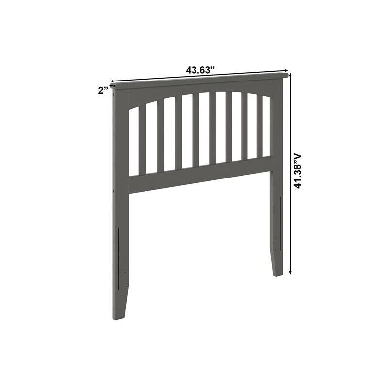 AFI Mission Twin Wood Headboard with USB Charging Station in
