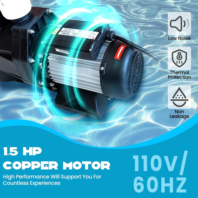 1.5HP Swimming Pool Pump – 110V Single Speed Above Ground