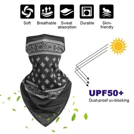 flintronic Multifunctional Scarf Face Mask Elastic Tube Scarf Mouth Guard Mask Men/Women Neckerchief Headwear Sun Protection Mask Balaclava Loop Scarf for Yoga Running Hiking, #7 Tippe-c Print 4pc