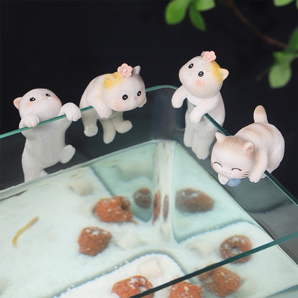 YUEMOOLIX 4 Pcs Cat Figure Flower Pot and Vase Hugger
