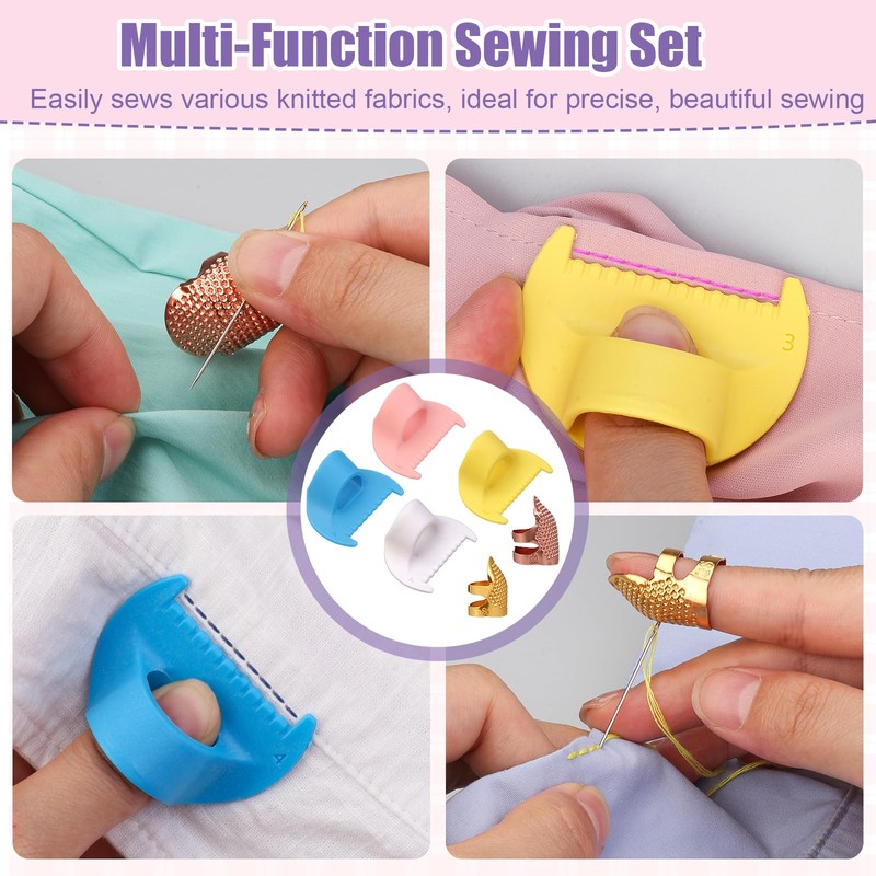 4Pcs Edge Stitch Lock & Sewing Gauge + 2Pcs Adjustable