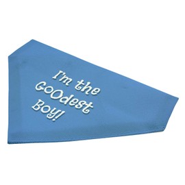 Dog Outfit Accessory Bib I'm The Goodest Boy Blue Color Pet Collar Scarf Bib for Medium to Larger Dogs