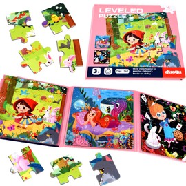 NEBURORA 75 Pieces Magnetic Puzzles for 2-5 Year Olds,Travel Games Travel Toys for Toddlers on Plane Car Ride, Jigsaw Games Plane Activities For Kids,Kids Birthday Gifts