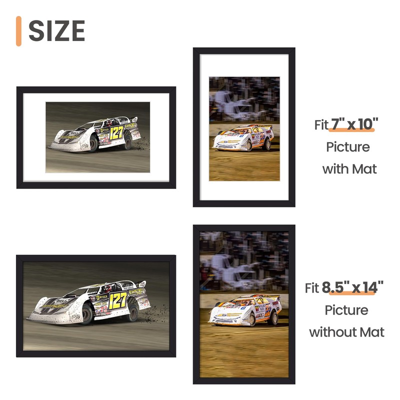 upsimples 8.5x14 Picture Frame,Display Pictures 7x10 with Mat or 8.5